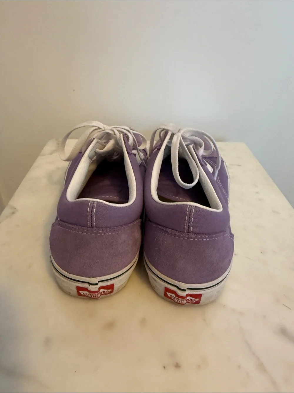 Men's Vans Purple Suede Low-Top Sneakers with White Accents